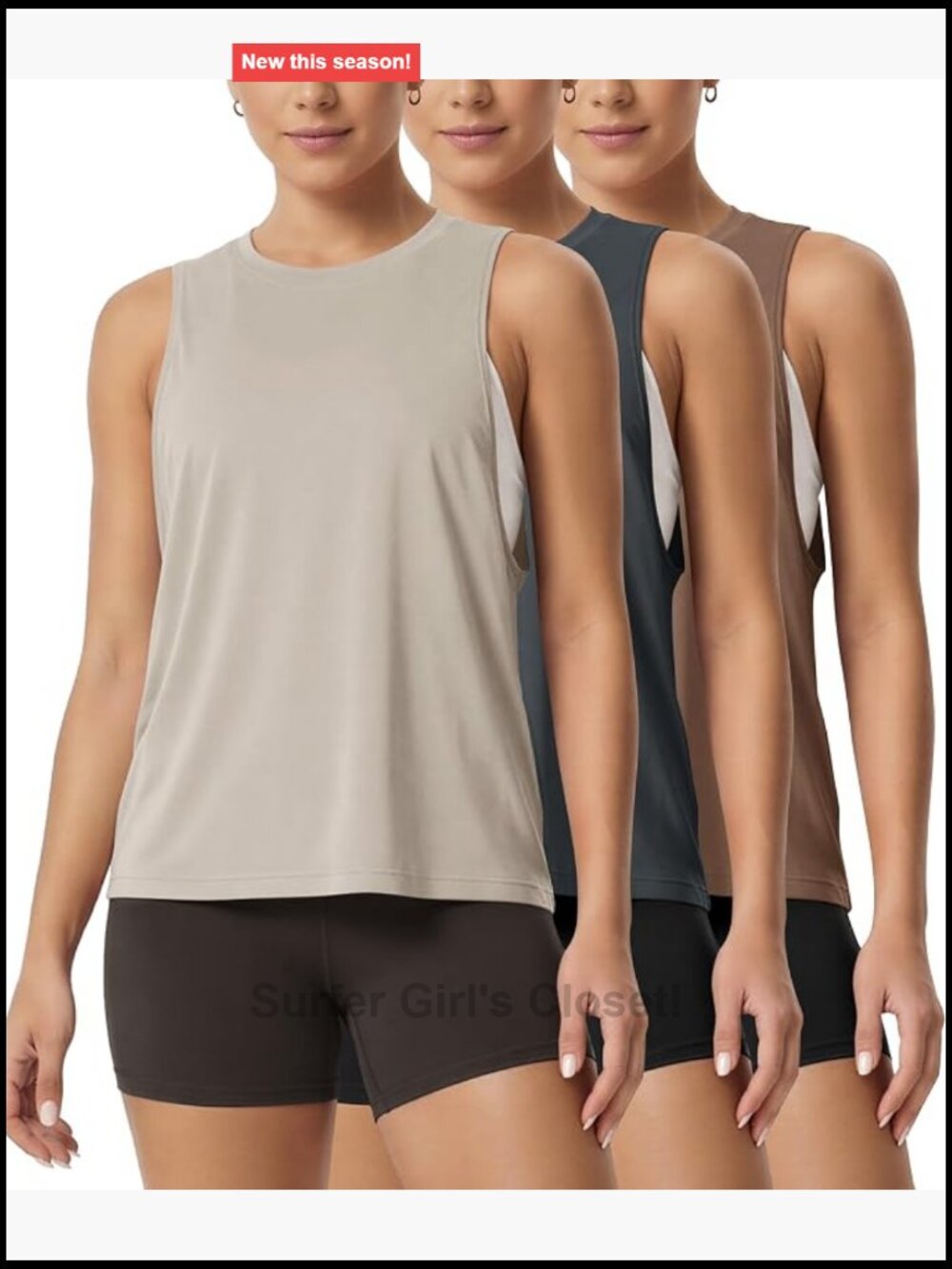 Women's Sleeveless Muscle Tank Top 3 Pack Loose Fit Athletic Yoga